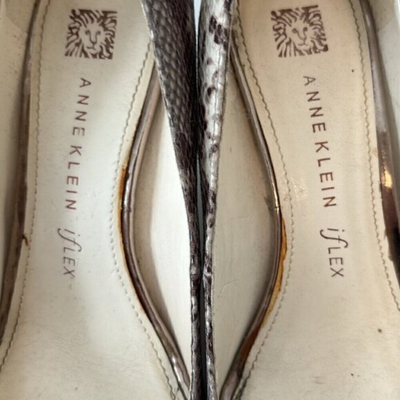 Women’s Anne Klein Flex leather snakeskin print pumps/heels size 7 - Picture 7 of 10
